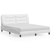 Bed met matras 160x200 cm wit kunstleer