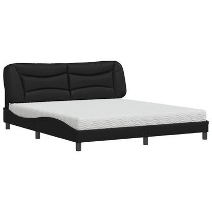 Bed met matras kunstleer zwart 180x200 cm