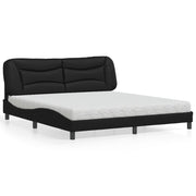 Bed met matras 180x200 cm kunstleer zwart
