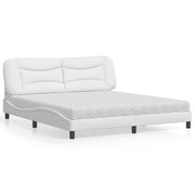 Bed met matras 180x200 cm wit kunstleer