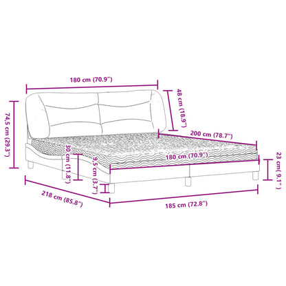 Bed met matras kunstleer bruin 180x200 cm