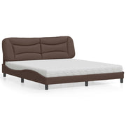 Bed met matras 180x200 cm kunstleer bruin