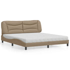 Bed with mattress "Hvar" faux leather cappuccino 180x200 cm