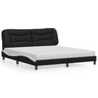 Bed met matras kunstleer zwart en wit 180x200 cm