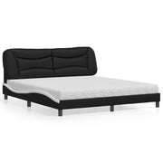 Bed met matras 180x200 cm kunstleer zwart wit