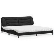 Bed met matras zwart 200x200 cm kunstleer
