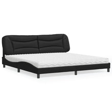 Bed Met Matras Kunstleer 200 x 200 cm Zwart