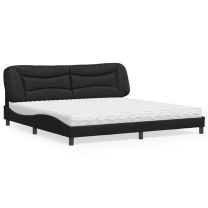 Bed Met Matras Kunstleer 200 x 200 cm Zwart