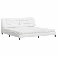 Bed met matras kunstleer wit 200x200 cm