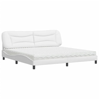 Bed met matras kunstleer wit 200x200 cm