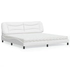 Bed met matras 200x200 cm kunstleer wit
