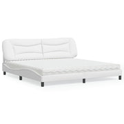 Bed met matras 200x200 cm kunstleer wit