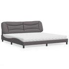 Bed met matras 200x200 cm grijs kunstleer