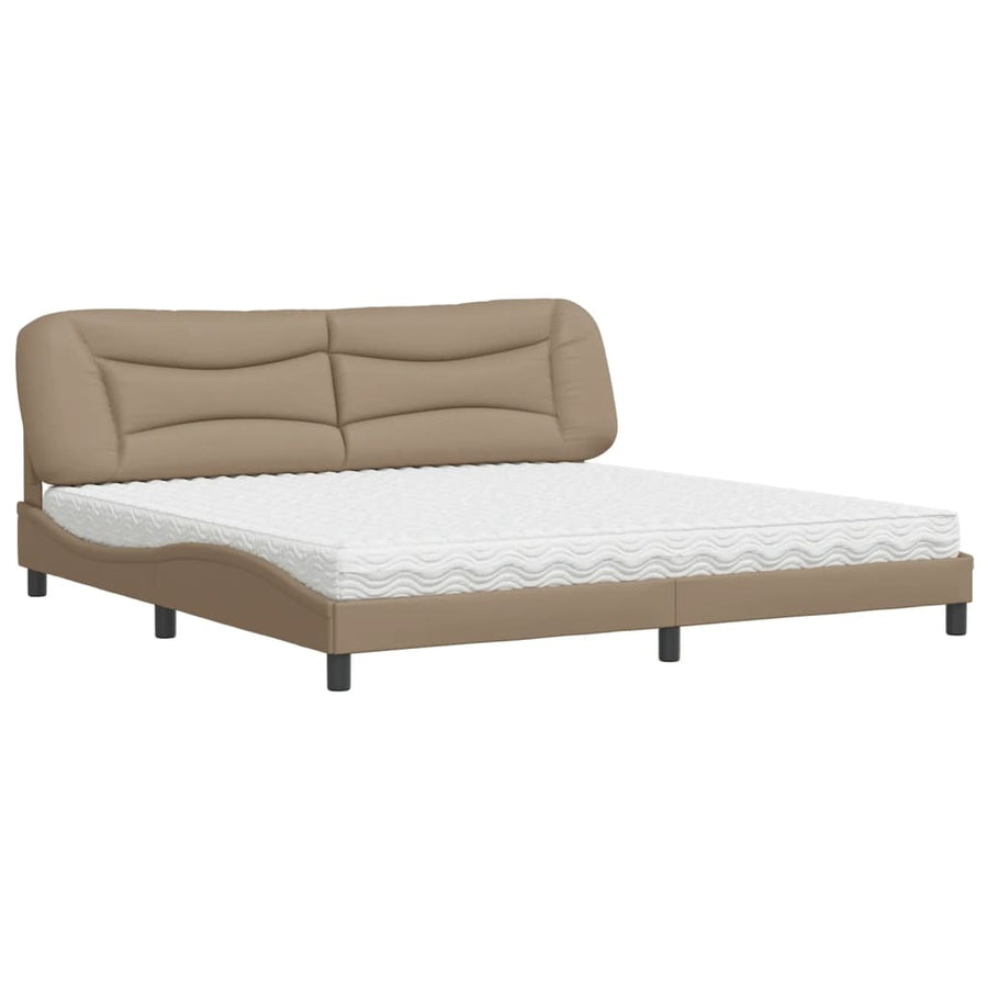 Bed met matras "Hvar" kunstleer cappuccinokleurig 200x200 cm