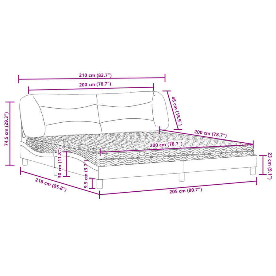 Bed met matras "Hvar" kunstleer cappuccinokleurig 200x200 cm