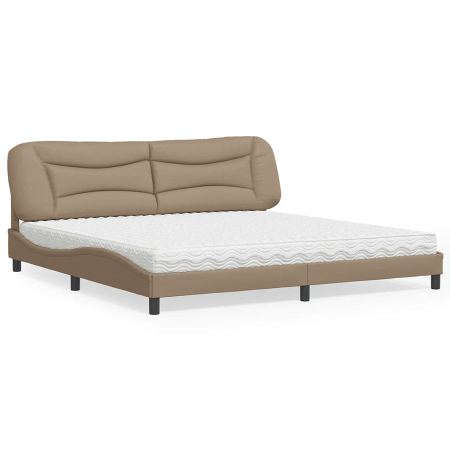 Bed met matras "Hvar" kunstleer cappuccinokleurig 200x200 cm