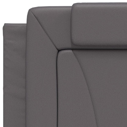 Bed Met Matras Kunstleer Grijs 80X200 Cm
