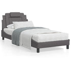 Bed met matras 90x190 cm kunstleer grijs