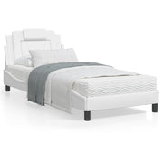 Bed met matras kunstleer wit 90x200 cm