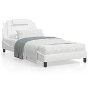 Bed met matras kunstleer wit 100x200 cm