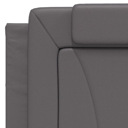 Bed Met Matras Kunstleer Grijs 100X200 Cm
