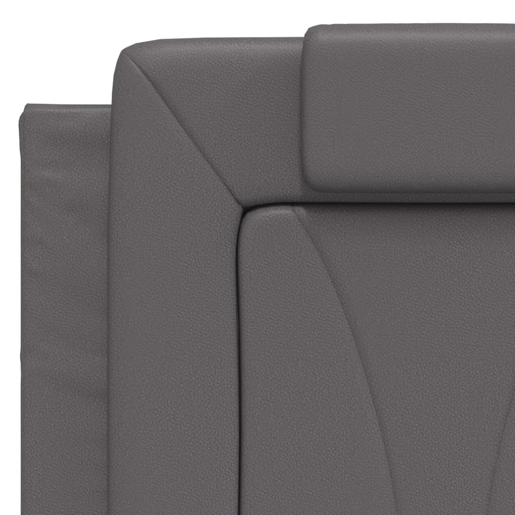 Bed Met Matras Kunstleer Grijs 120X200 Cm