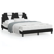 Bed met matras 120x200 cm kunstleer zwart wit