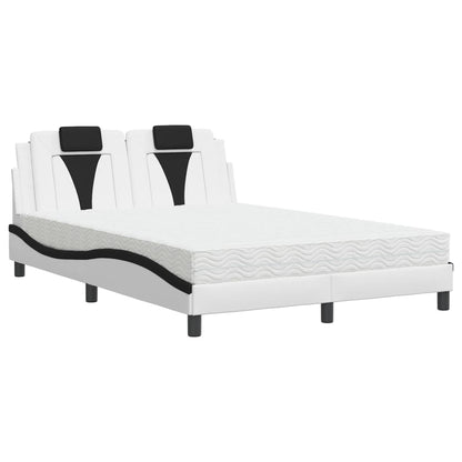 Bed Met Matras Kunstleer Zwart En Wit 120X200 Cm