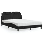 Bed "Viana" with mattress faux leather black 140x190 cm