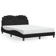 Bed met matras kunstleer zwart 140x190 cm