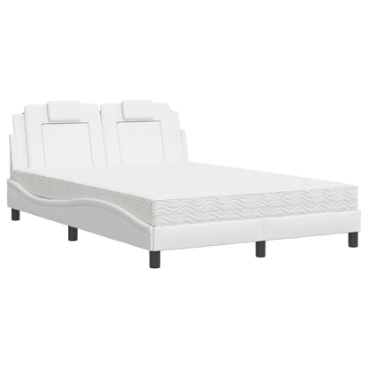 Bed met matras kunstleer wit 140x190 cm