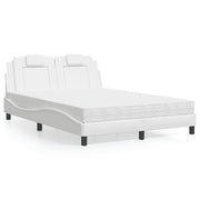 Bed met matras 140x190 cm kunstleer wit