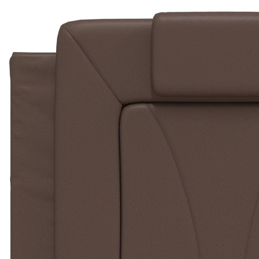 Bed met matras kunstleer bruin 140x190 cm
