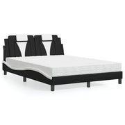 Bed met matras 140x190 cm kunstleer zwart wit