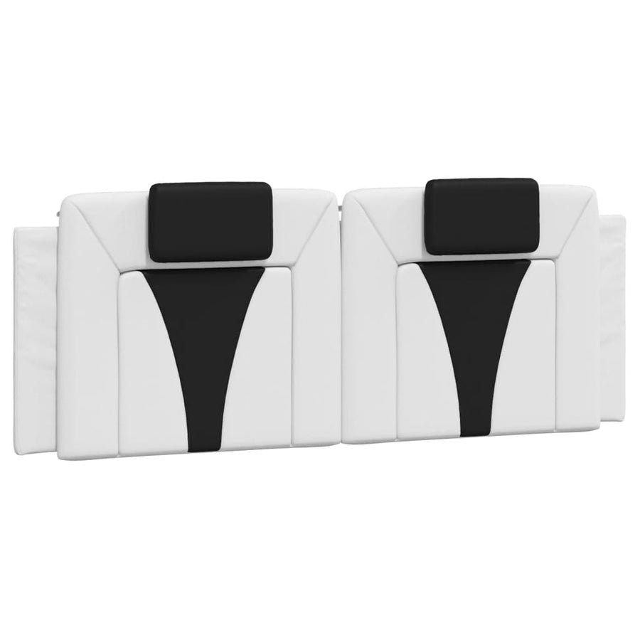 Bed met matras kunstleer wit en zwart 140x190 cm