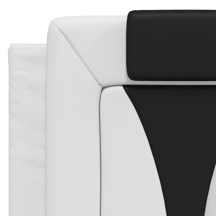 Bed met matras kunstleer wit en zwart 140x190 cm
