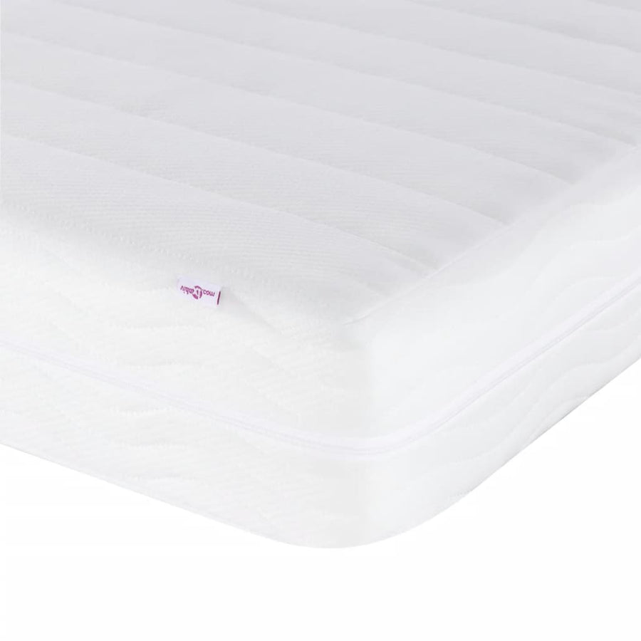 Bed met matras kunstleer wit en zwart 140x190 cm