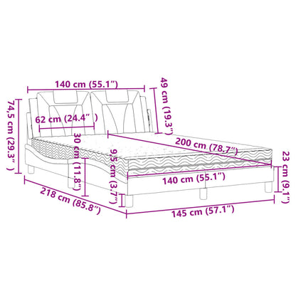 Bed met matras kunstleer wit 140x200 cm