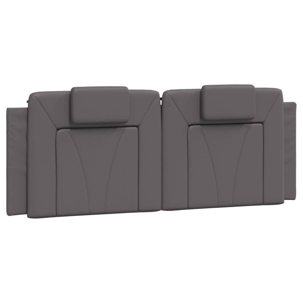 Bed met matras kunstleer grijs 140x200 cm