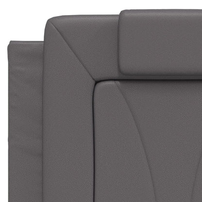Bed met matras kunstleer grijs 140x200 cm