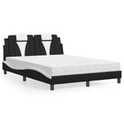 Bed met matras 140x200 cm kunstleer zwart wit