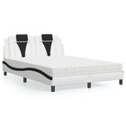 Bed met matras 140x200 cm kunstleer wit zwart