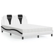 Bed met matras 140x200 cm kunstleer wit zwart