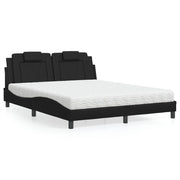 Bed met matras 160x200 cm kunstleer zwart