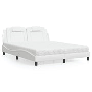 Bed met matras 160x200 cm kunstleer wit