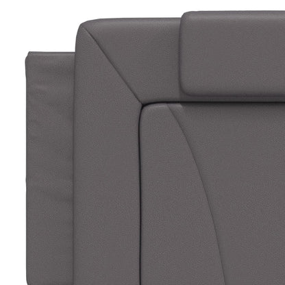 Bed met matras kunstleer grijs 160x200 cm