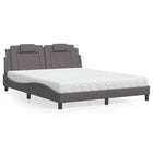 Bed met matras 160x200 cm kunstleer grijs