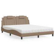 Bed met matras 160x200 cm kunstleer cappuccino