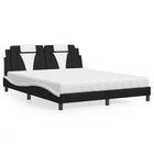 Bed met matras kunstleer zwart en wit 160x200 cm