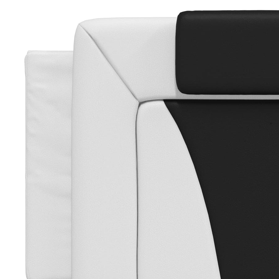 Bed Met Matras Kunstleer 160 x 200 cm Wit en zwart